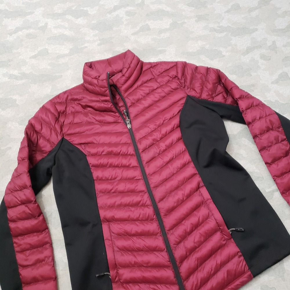 32 Degrees Puffer Jacket Womens Medium Red Full Zip Pockets
